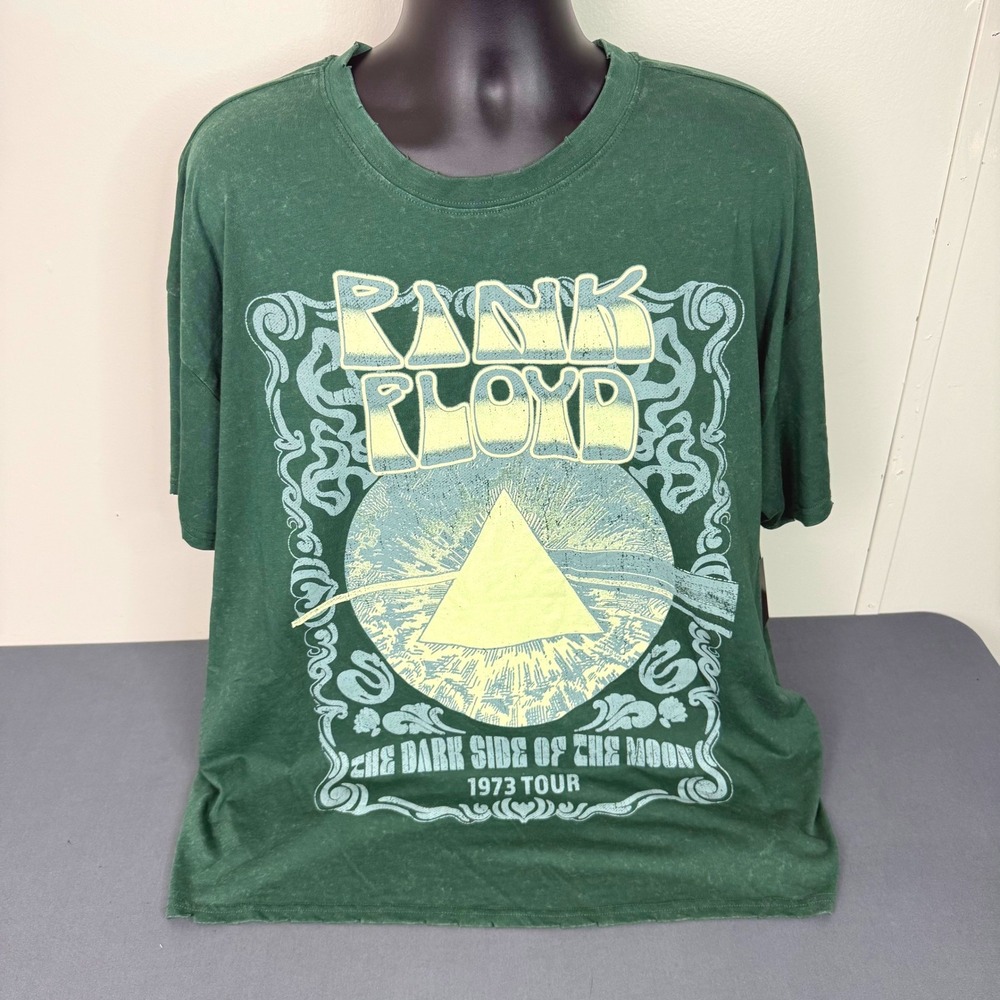 Pink Floyd T Shirt Mens XL Dark Side of the Moon 1973 Tour Tee Distressed Boxy